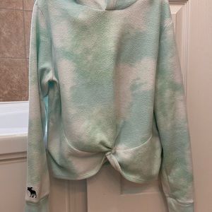 Abercrombie Kids green tye dye hoodie fleece